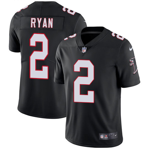Nike Falcons #2 Matt Ryan Black Alternate Men's Stitched NFL Vapor Untouchable Limited Jersey - Click Image to Close